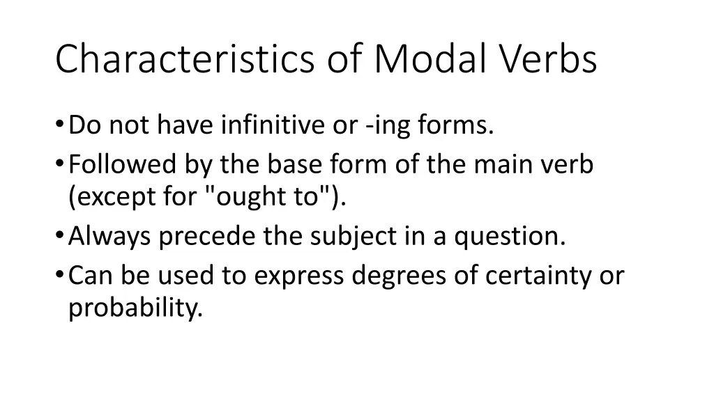characteristics of modal verbs