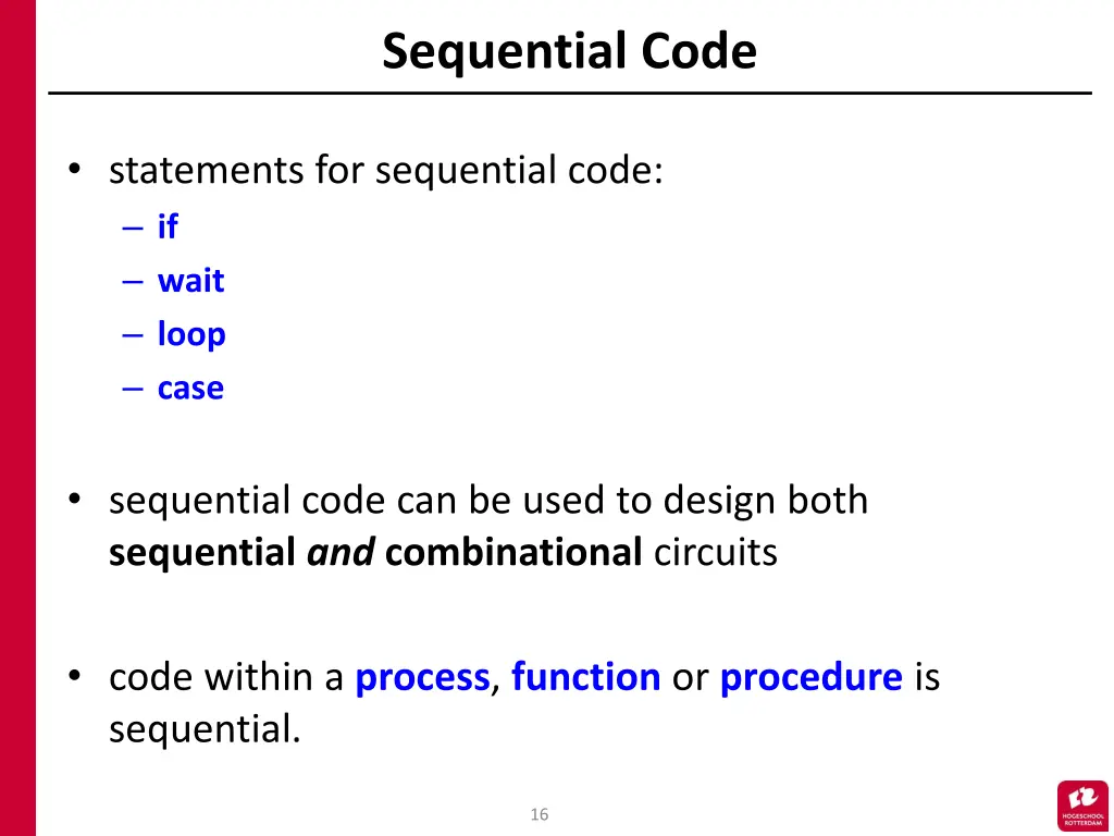 sequential code