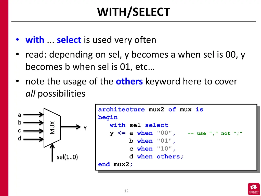with select