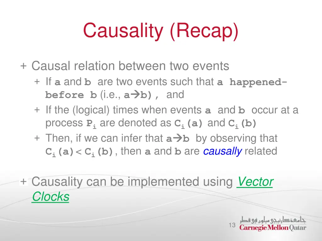 causality recap
