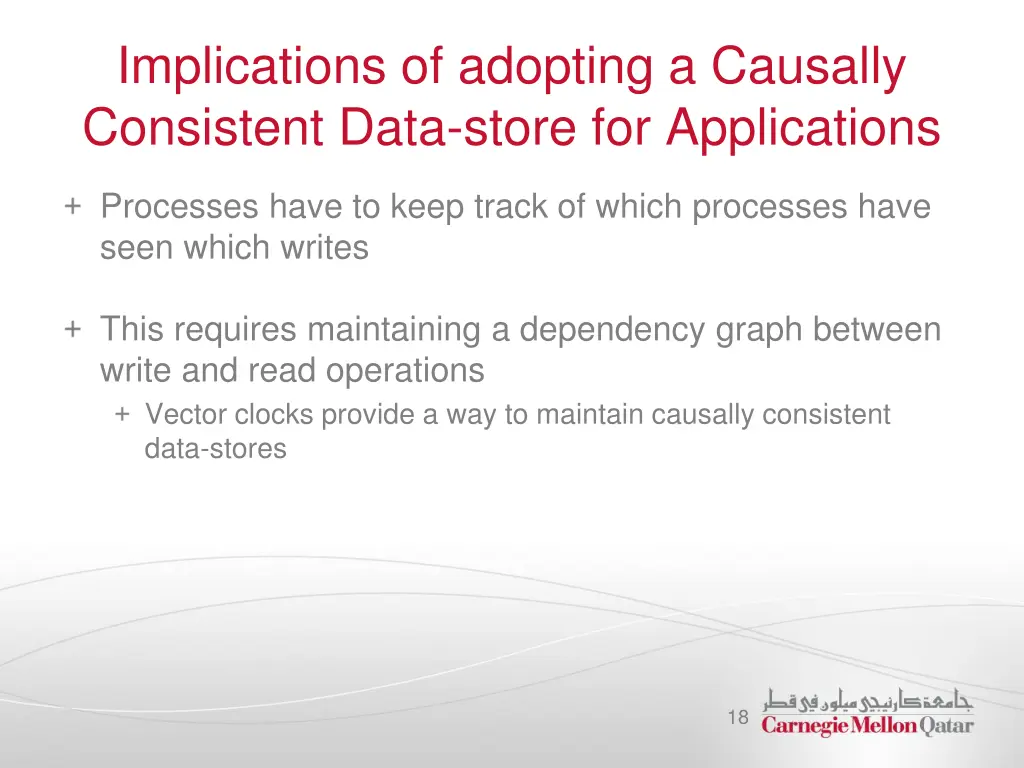 implications of adopting a causally consistent