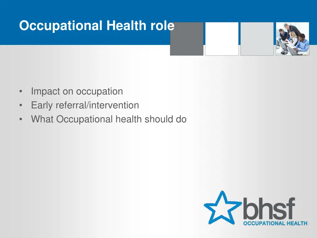 occupational health role