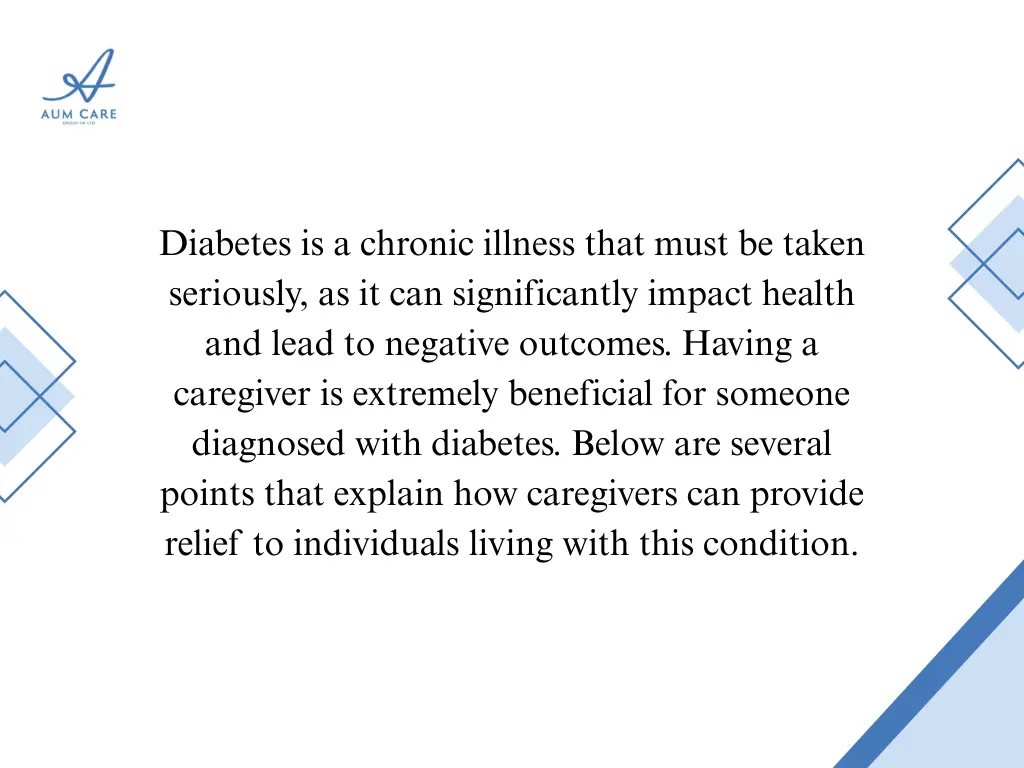 diabetes is a chronic illness that must be taken