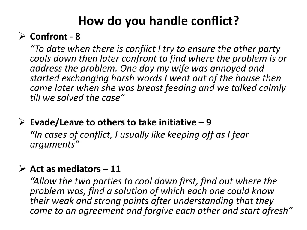 how do you handle conflict confront 8 to date