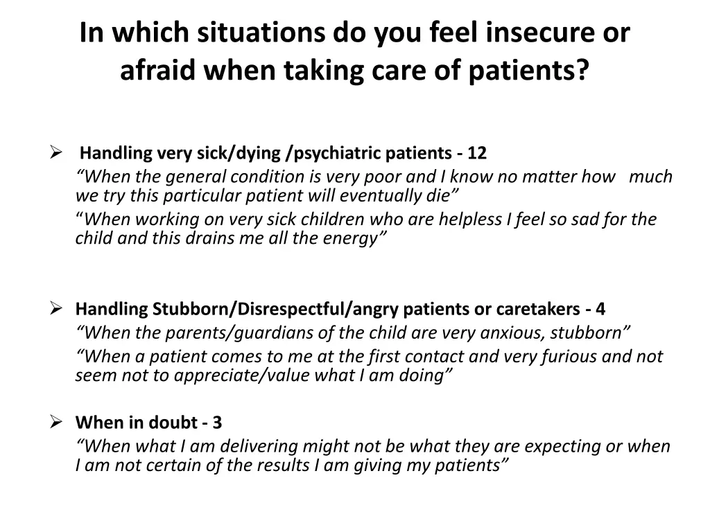 in which situations do you feel insecure