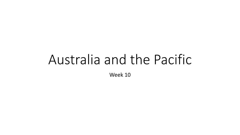 australia and the pacific