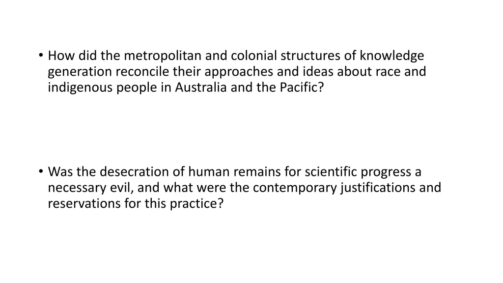 how did the metropolitan and colonial structures