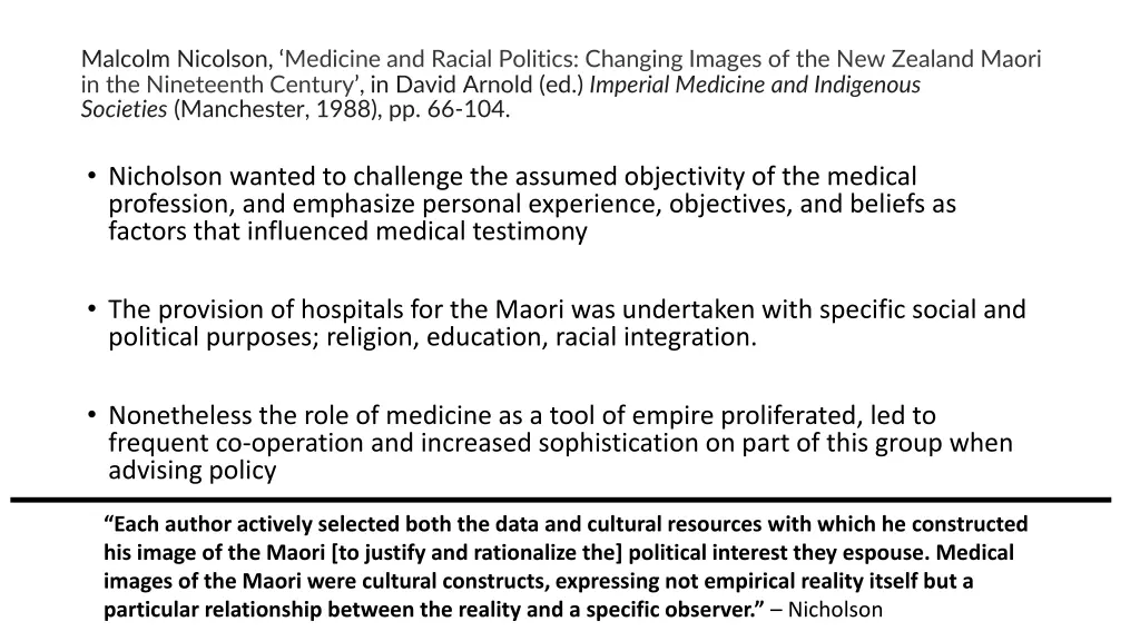 malcolm nicolson medicine and racial politics