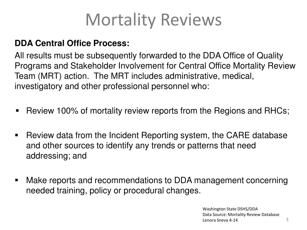 mortality reviews 1
