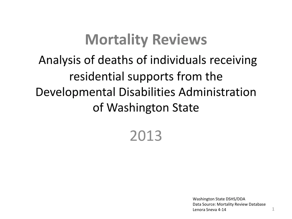 mortality reviews analysis of deaths