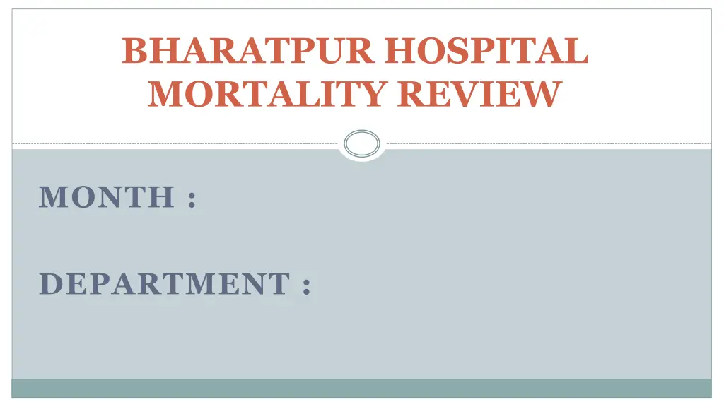 bharatpur hospital mortality review