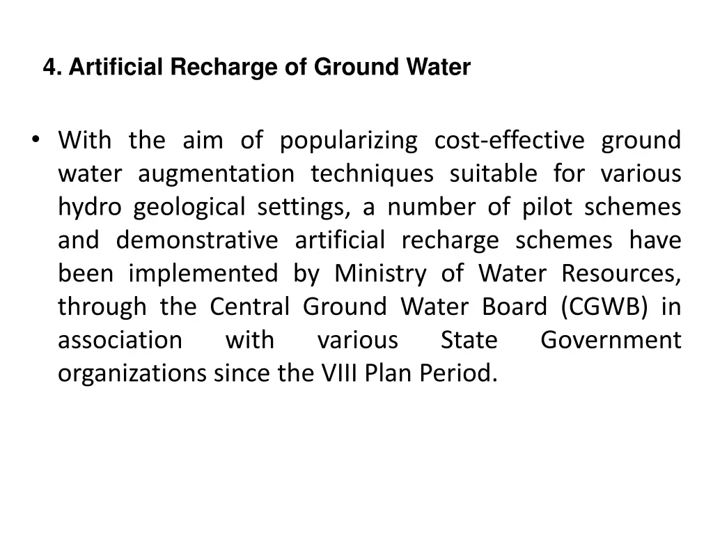 4 artificial recharge of ground water