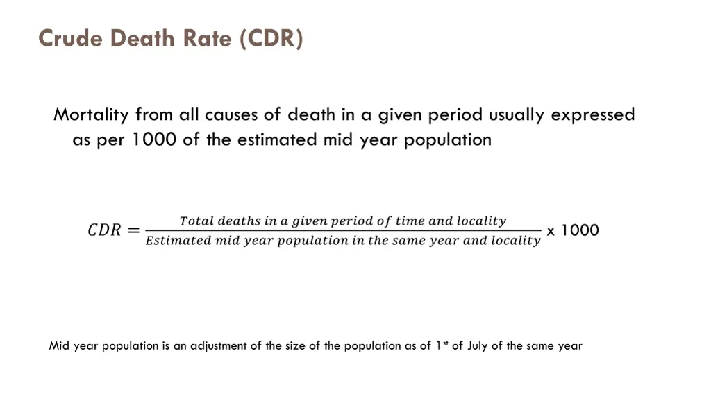 crude death rate cdr