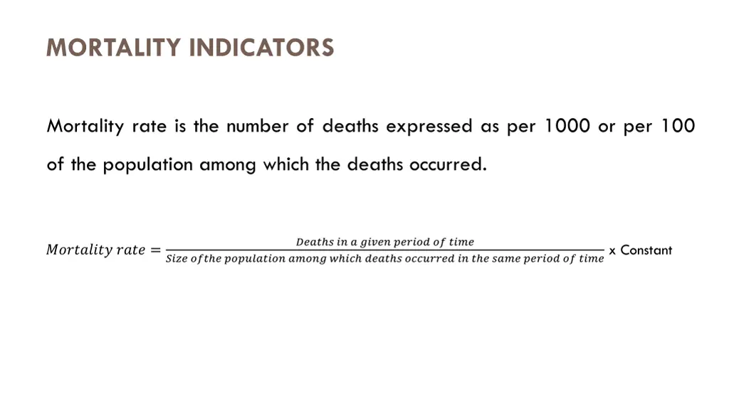 mortality indicators 2