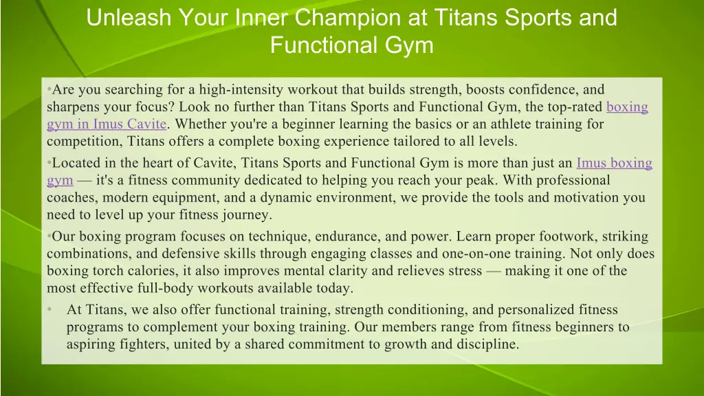 unleash your inner champion at titans sports