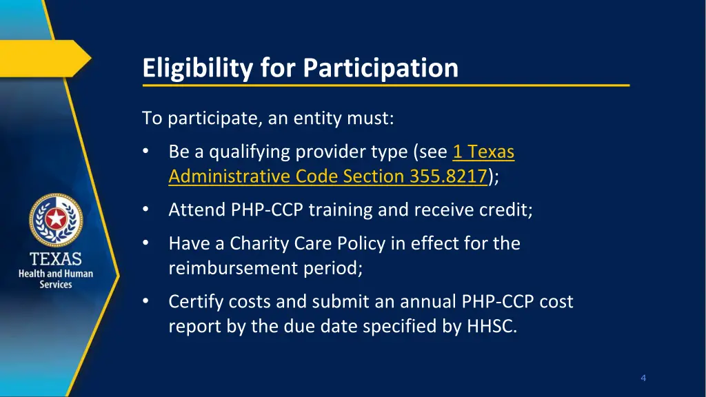 eligibility for participation