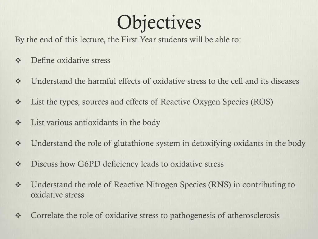 objectives