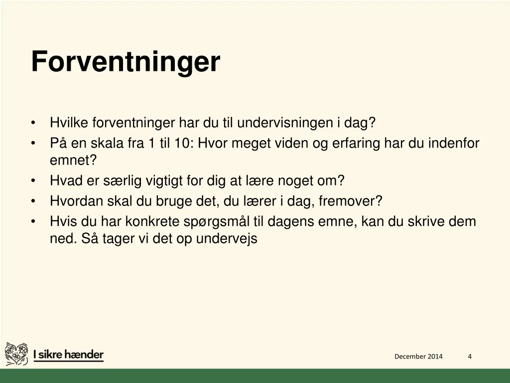 forventninger