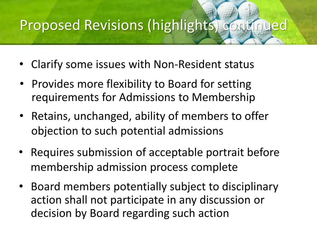 proposed revisions highlights continued 1