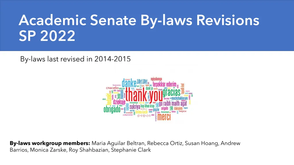 academic senate by laws revisions sp 2022