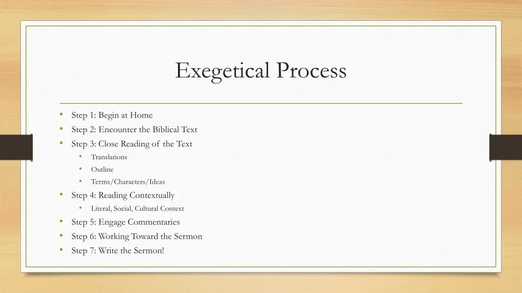 exegetical process