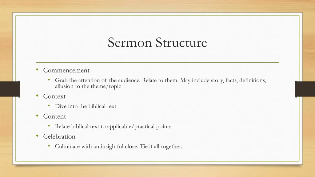 sermon structure