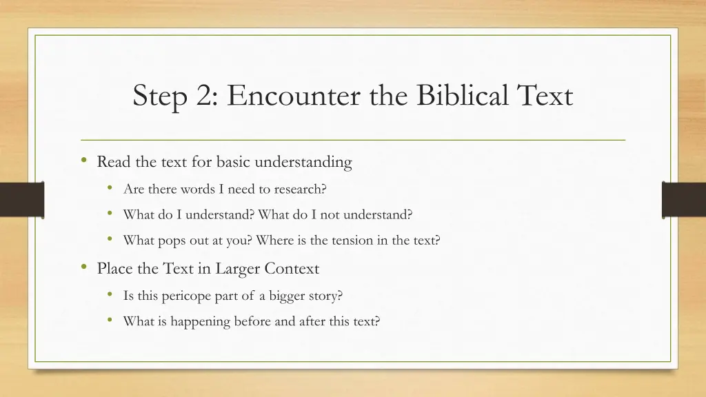 step 2 encounter the biblical text