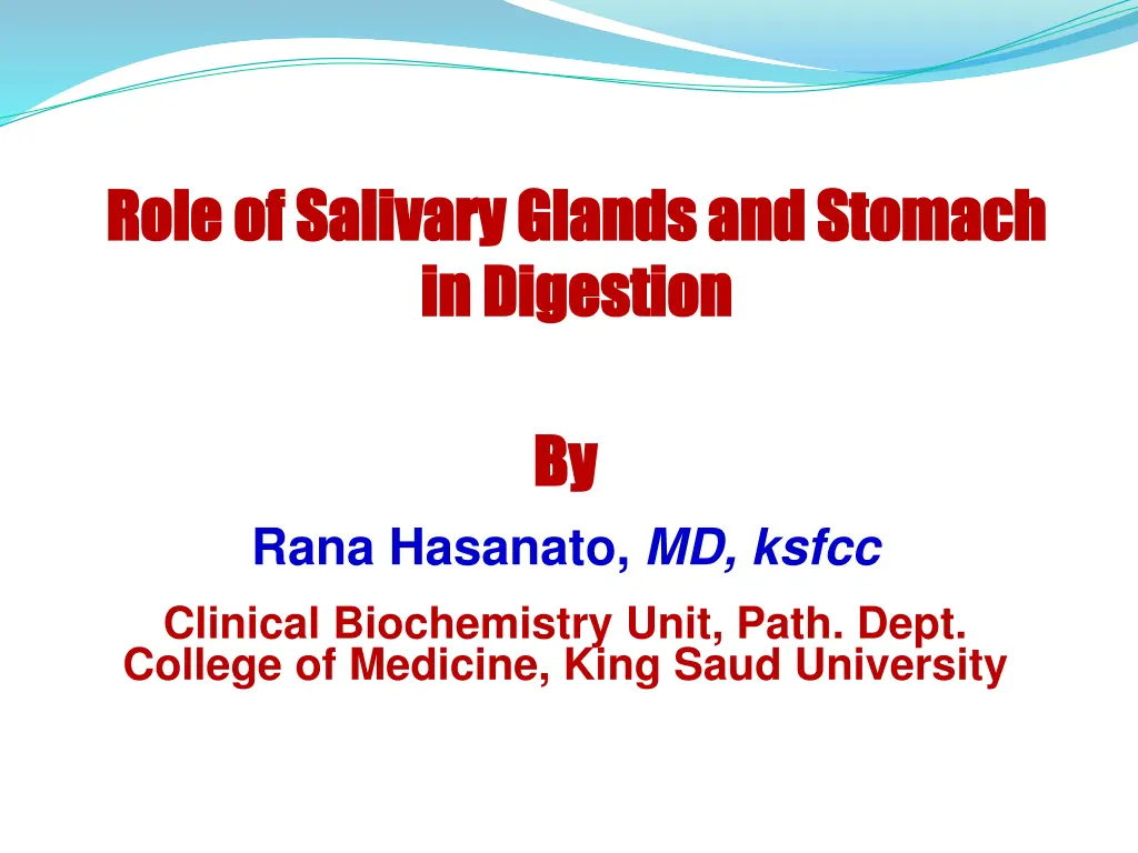 role of salivary glands and stomach role