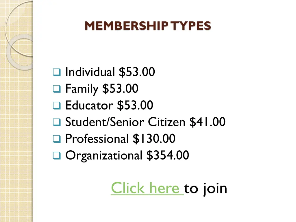 membership types