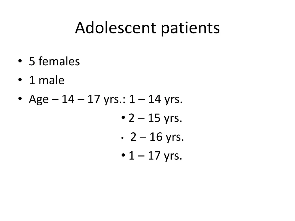 adolescent patients