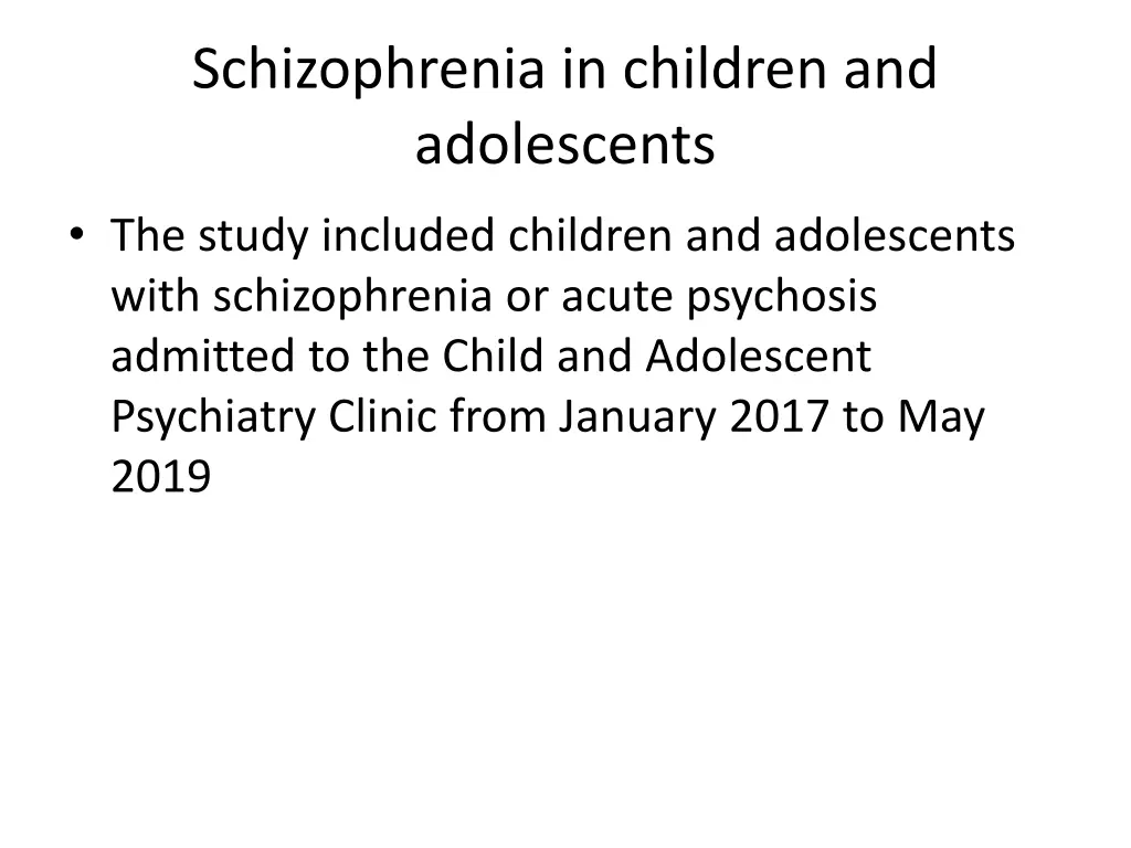 schizophrenia in children and adolescents