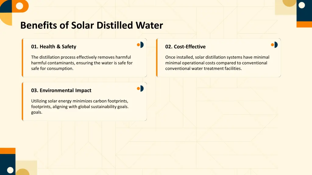 benefits of solar distilled water