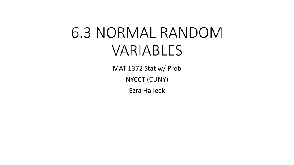 6 3 normal random variables