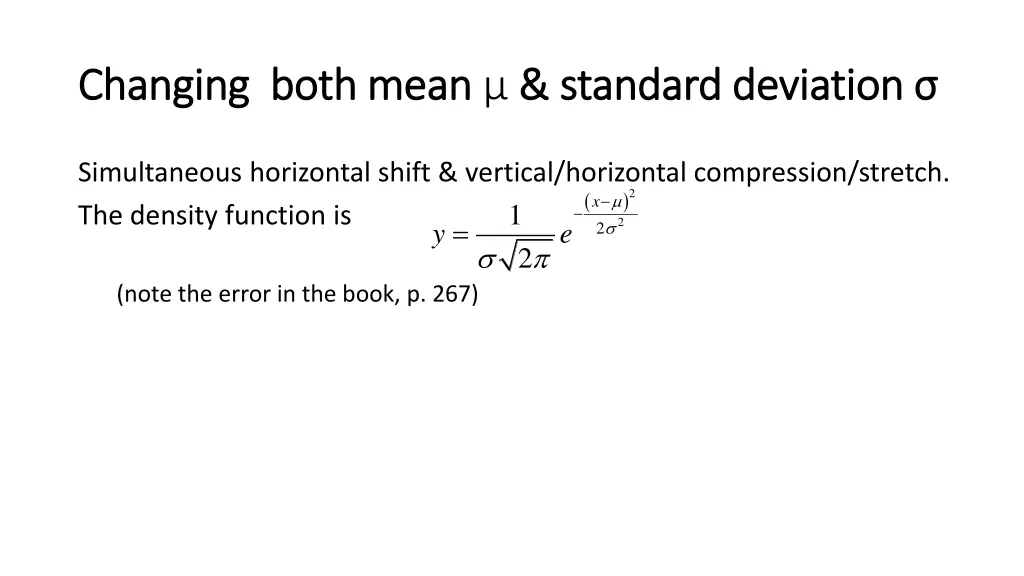 changing both mean changing both mean standard