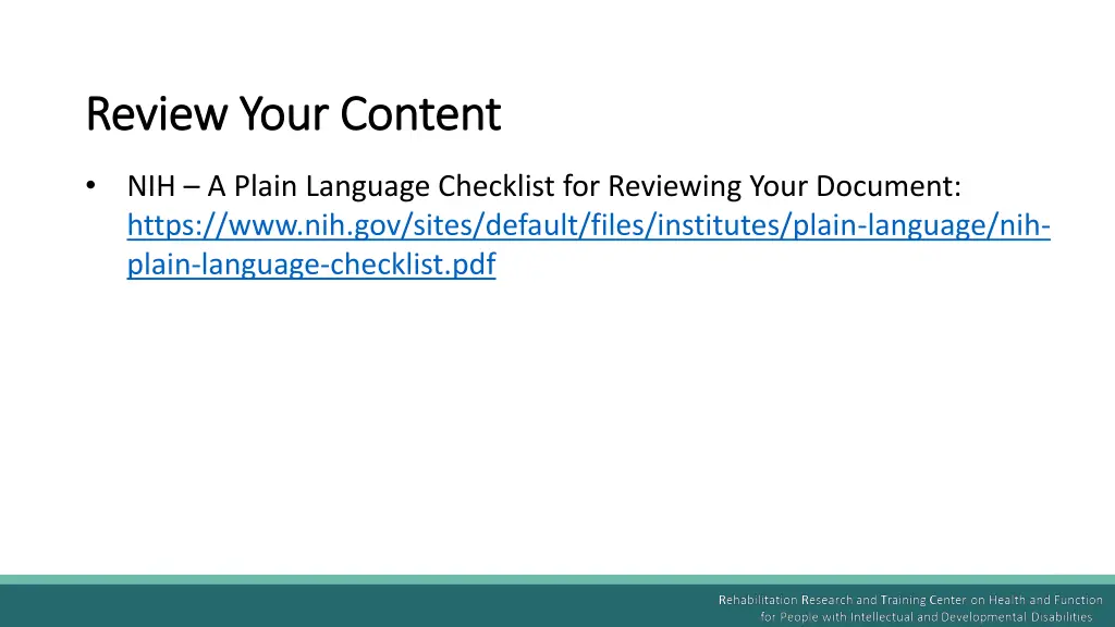 review your content review your content