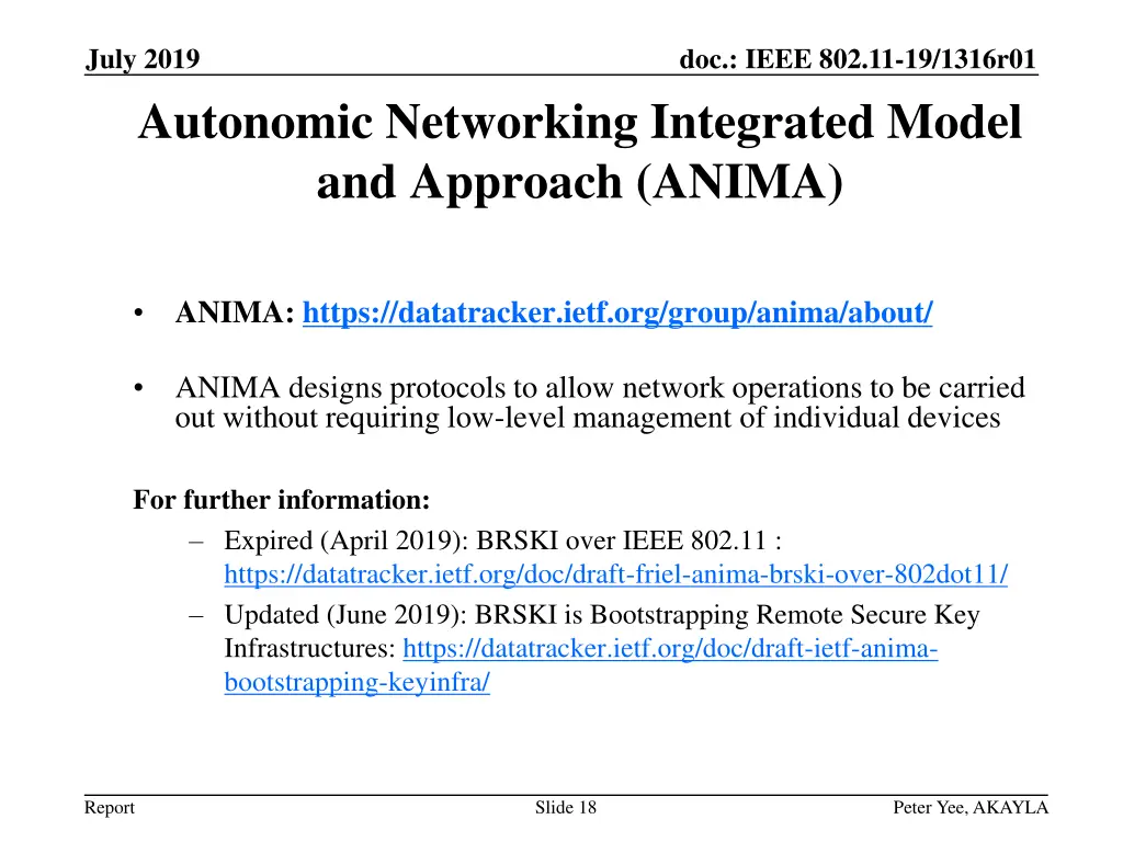 july 2019 autonomic networking integrated model
