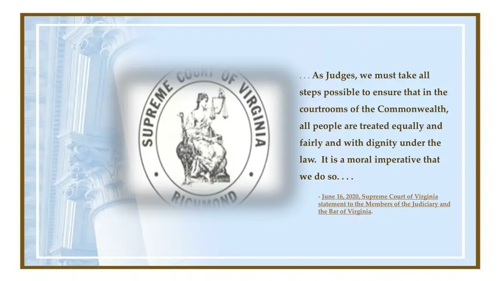 as judges we must take all
