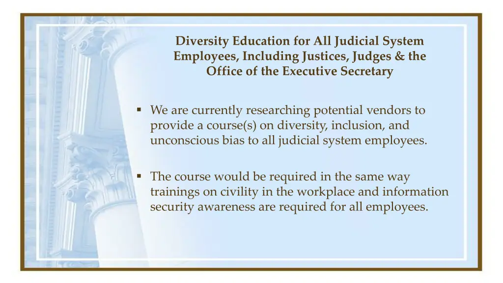 diversity education for all judicial system