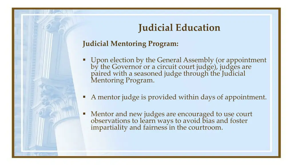 judicial education