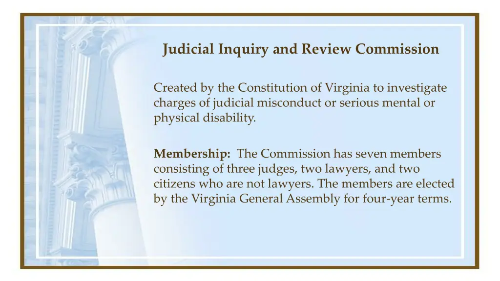 judicial inquiry and review commission