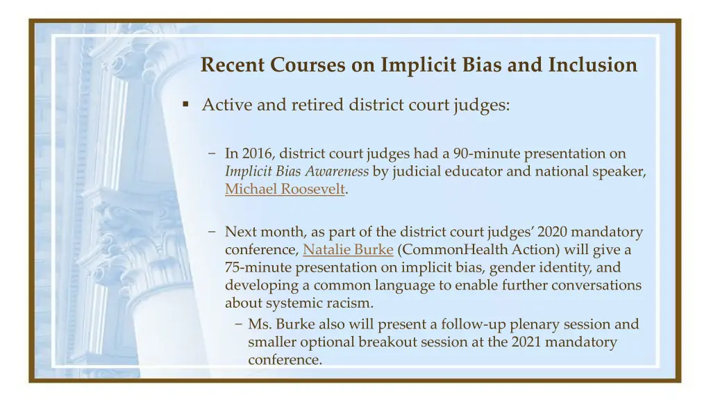 recent courses on implicit bias and inclusion 1