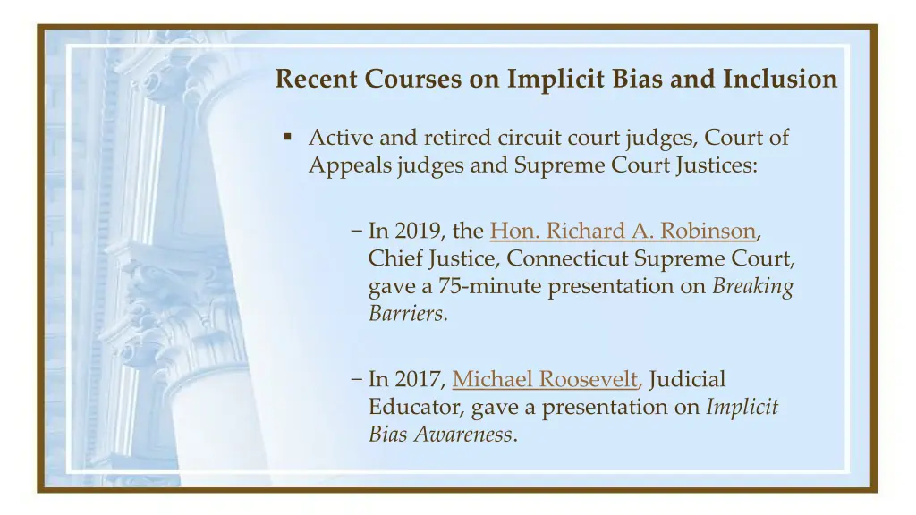 recent courses on implicit bias and inclusion