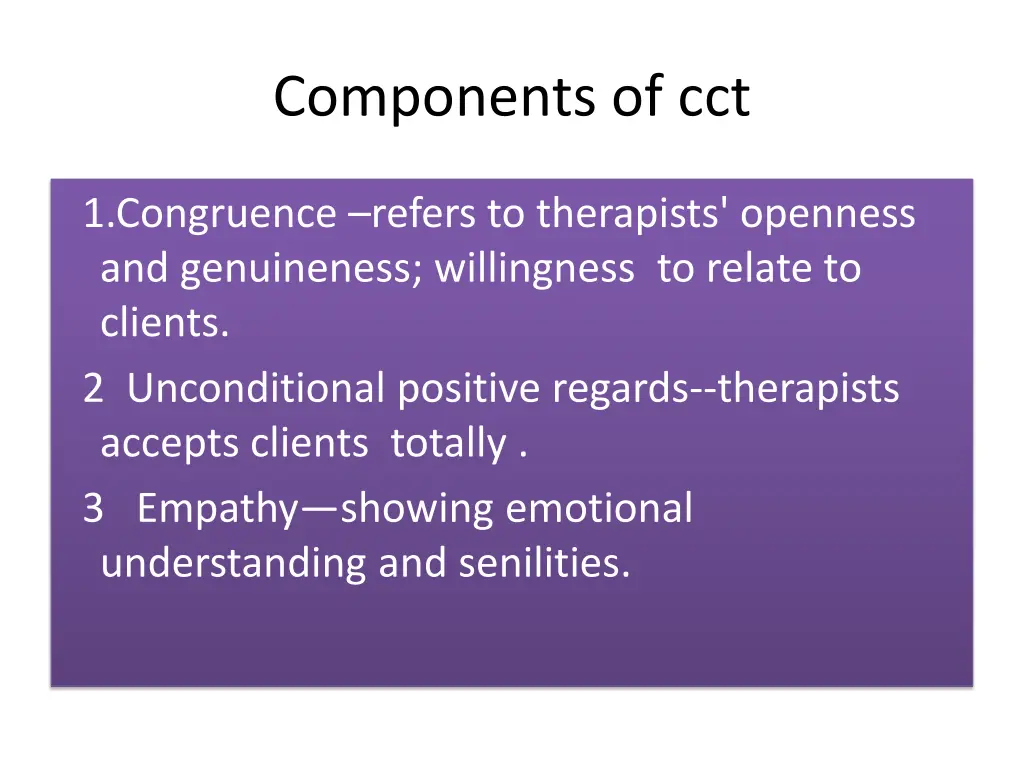 components of cct