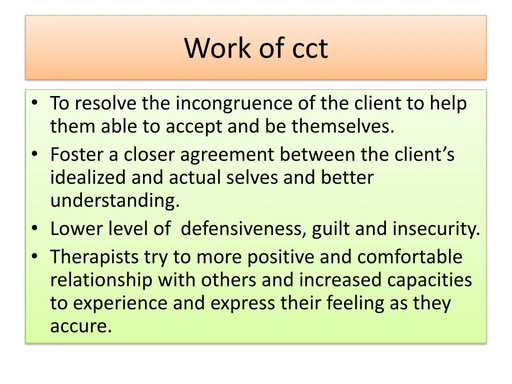 work of cct
