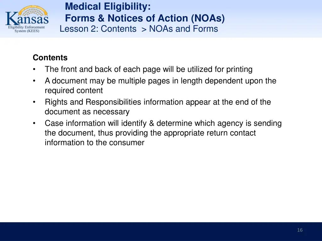 medical eligibility forms notices of action noas 15