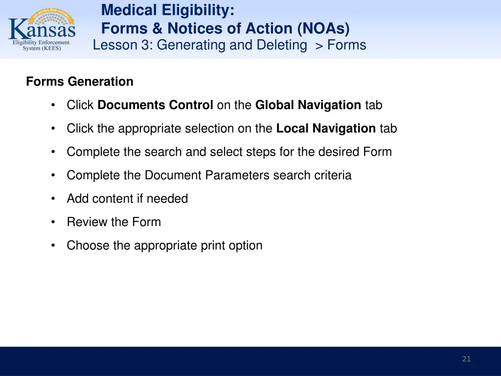 medical eligibility forms notices of action noas 20