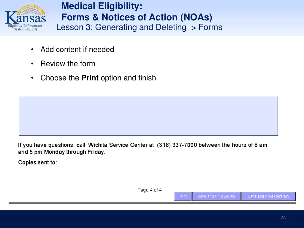 medical eligibility forms notices of action noas 23