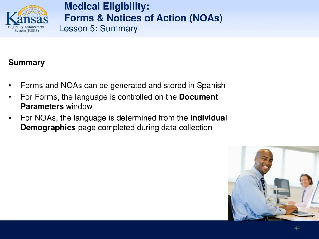 medical eligibility forms notices of action noas 43