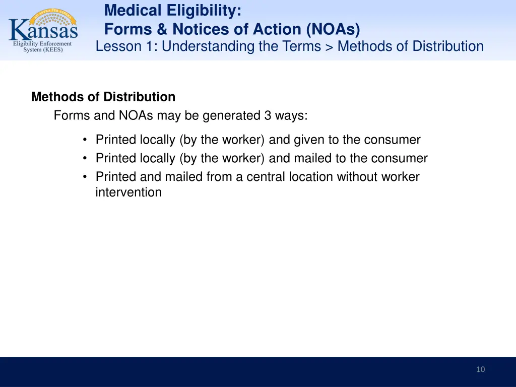 medical eligibility forms notices of action noas 9