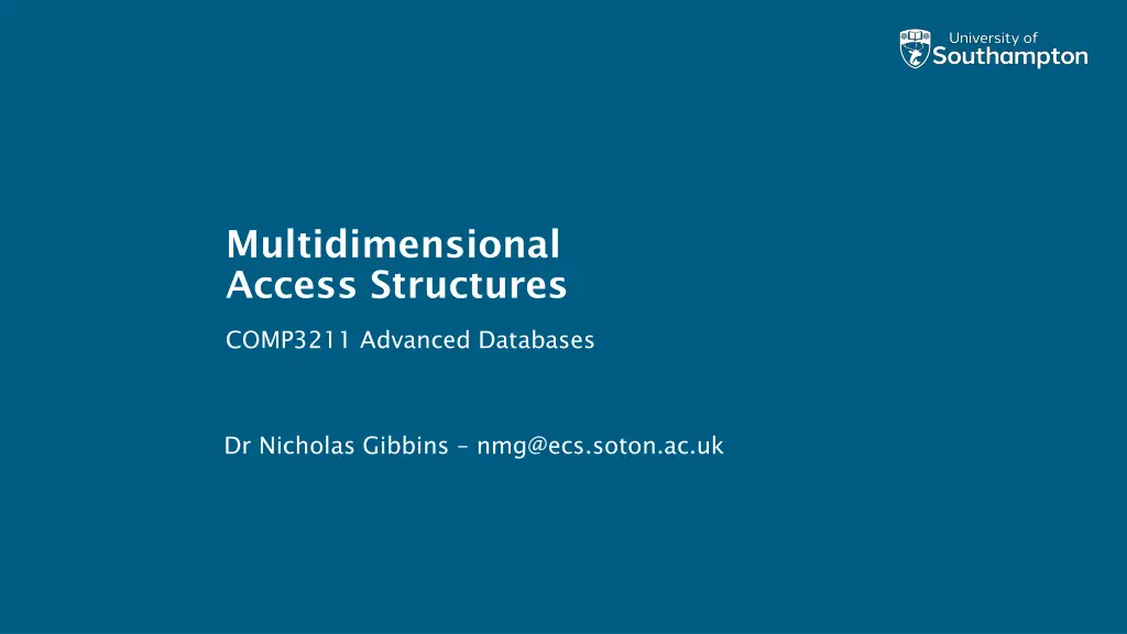 multidimensional access structures